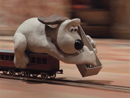 wallace and gromit laying tracks
