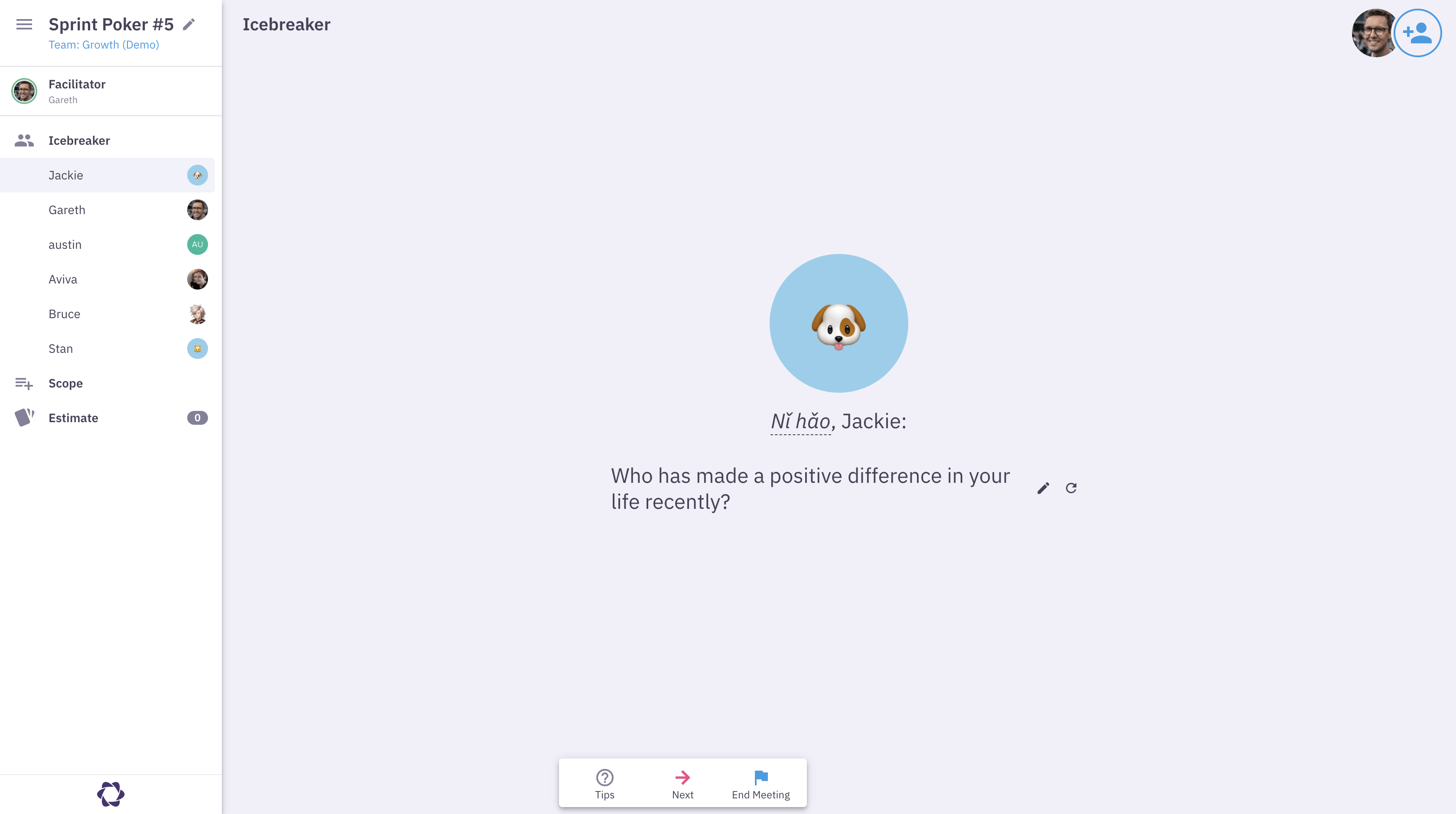 Parabol Sprint Poker Icebreaker Parabol icebreaker