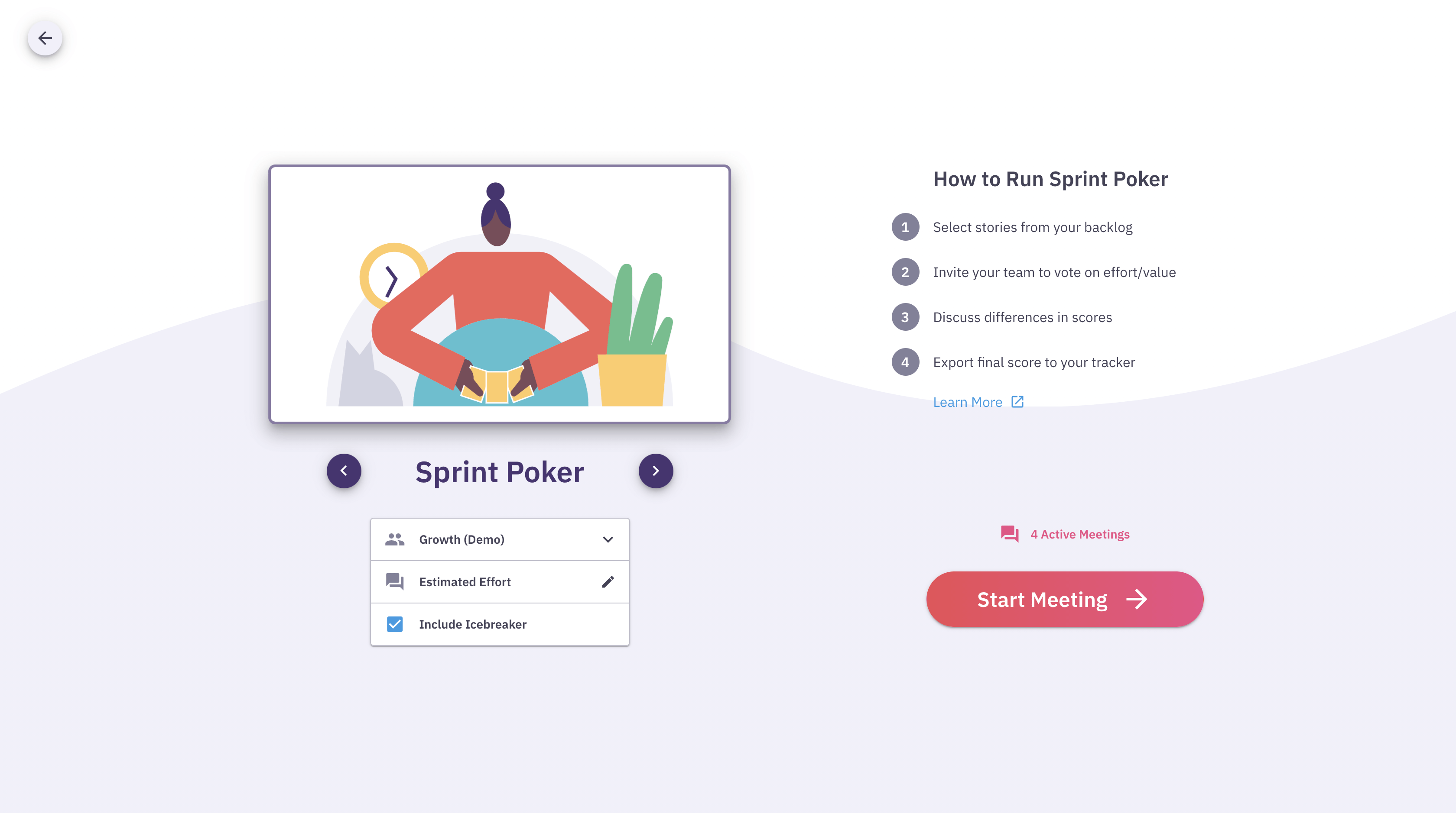 Sprint Poker Meeting Lobby Parabol Parabol meeting carousel