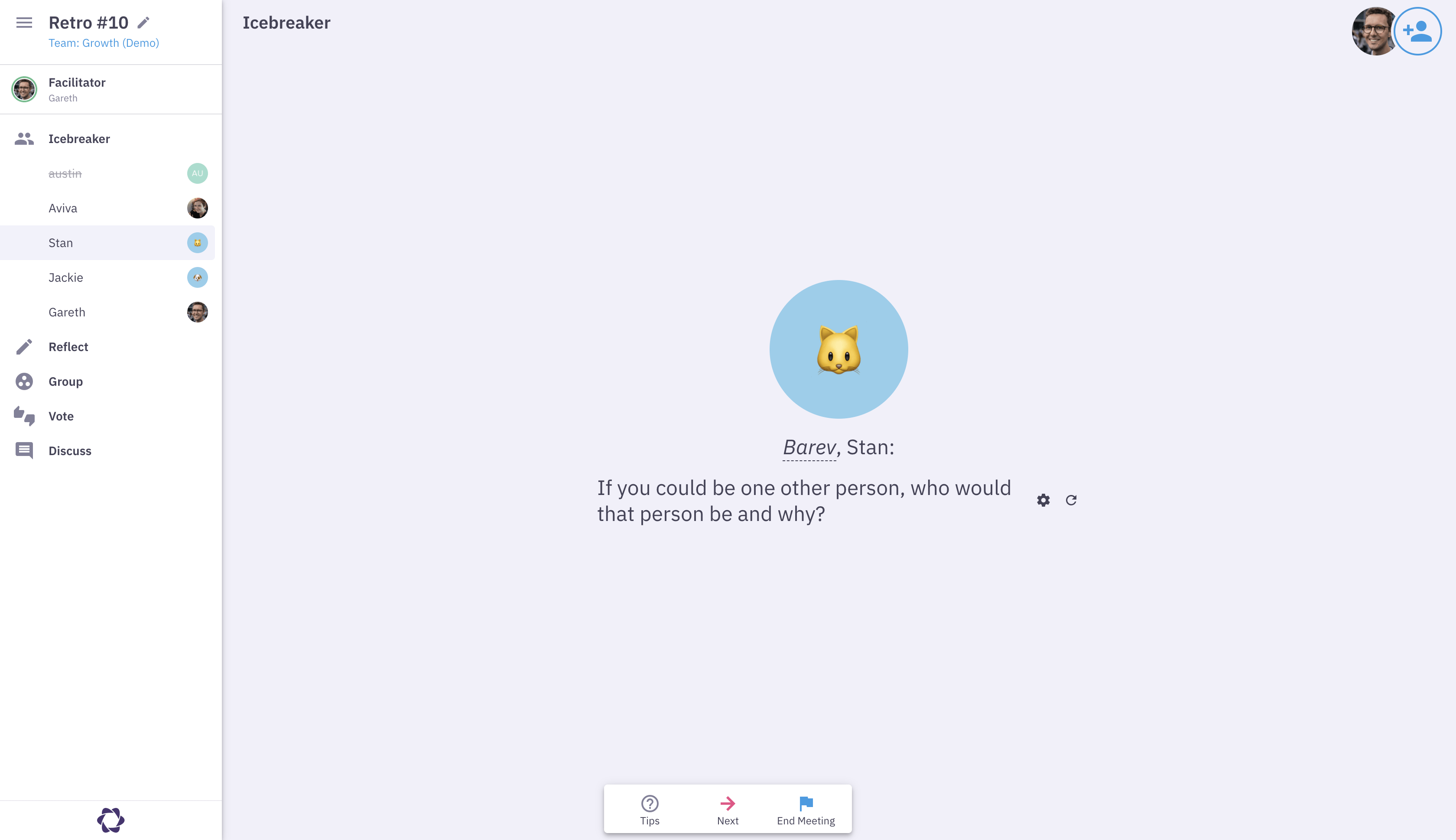 Icebreakers in Parabol